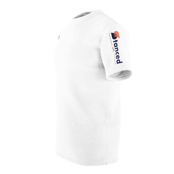 A Stanced Life Unisex Simple Tee with the champion logo on it.