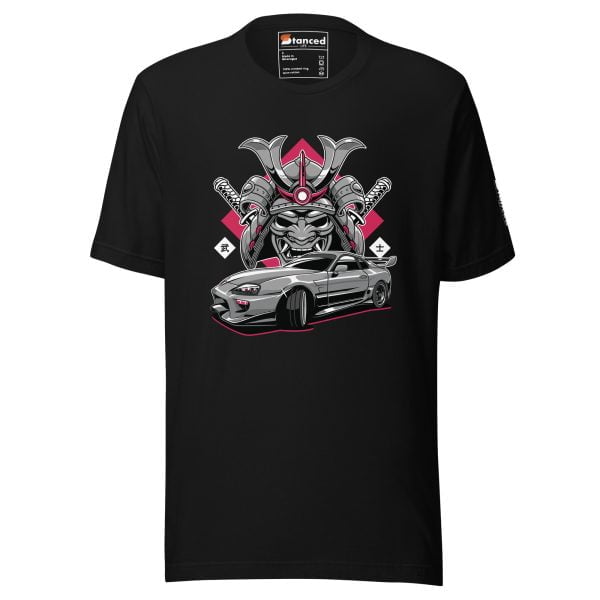 A black unisex Toyota Supra MKIV "The Samurai" t-shirt.