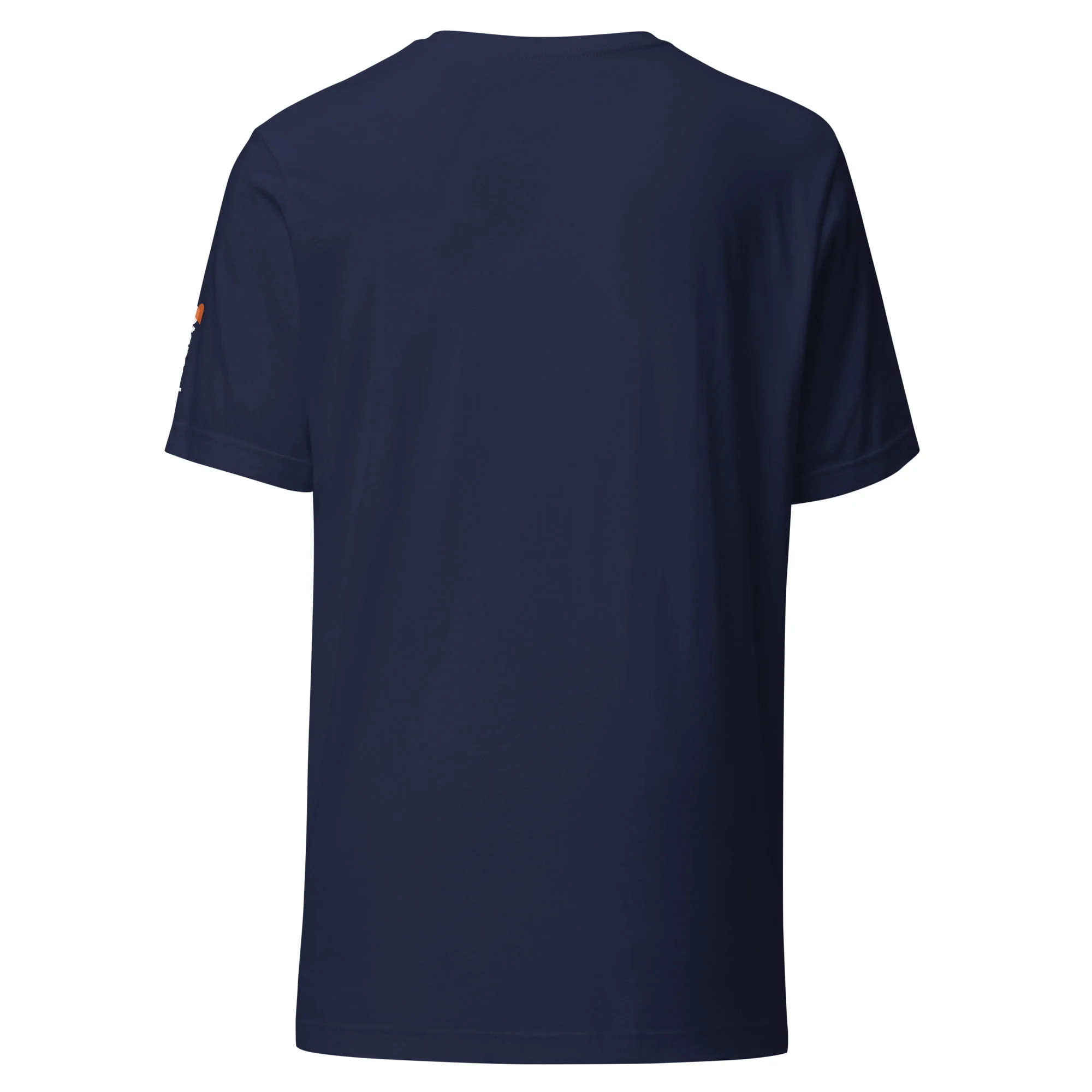 The back view of a men's navy Toyota Supra MKIV "The Samurai" Unisex t-shirt.