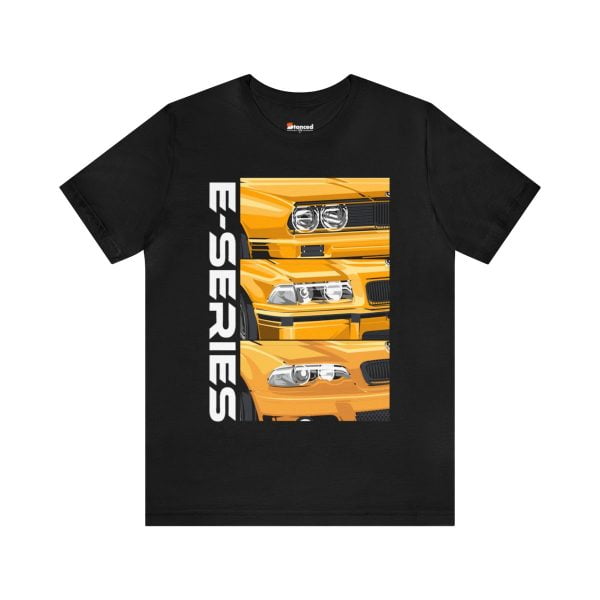 Yellow BMW E-Series Generations Unisex Jersey Short Sleeve Tee