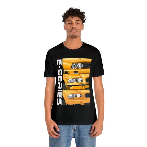 Yellow BMW E-Series Generations Unisex Jersey Short Sleeve Tee