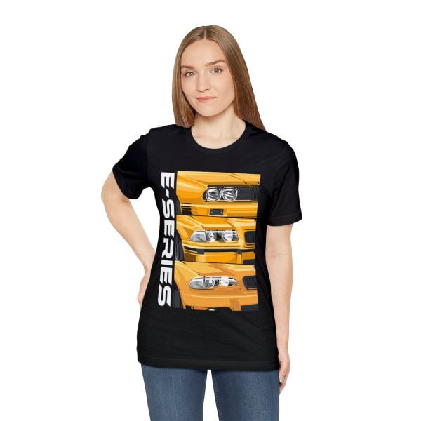 Yellow BMW E-Series Generations Unisex Jersey Short Sleeve Tee