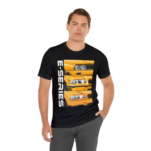 Yellow BMW E-Series Generations Unisex Jersey Short Sleeve Tee