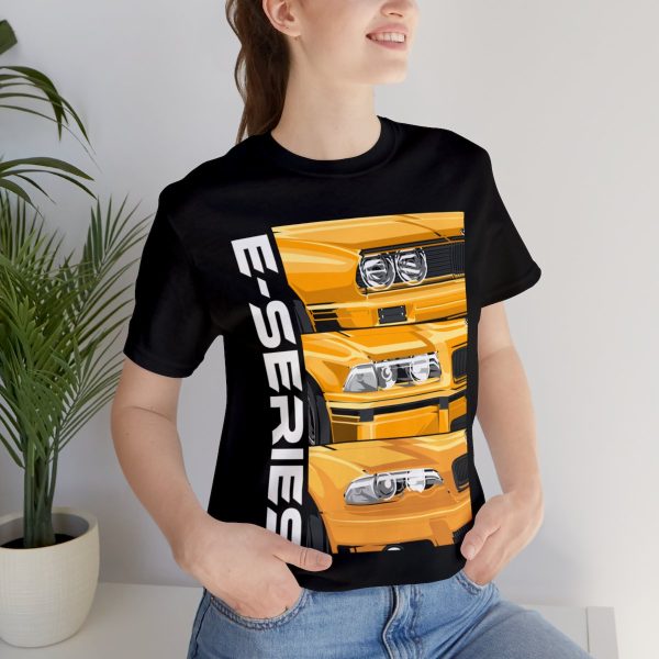 Yellow BMW E-Series Generations Unisex Jersey Short Sleeve Tee