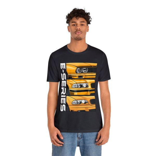 Yellow BMW E-Series Generations Unisex Jersey Short Sleeve Tee