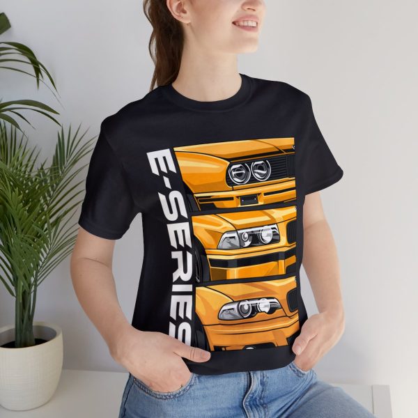 Yellow BMW E-Series Generations Unisex Jersey Short Sleeve Tee