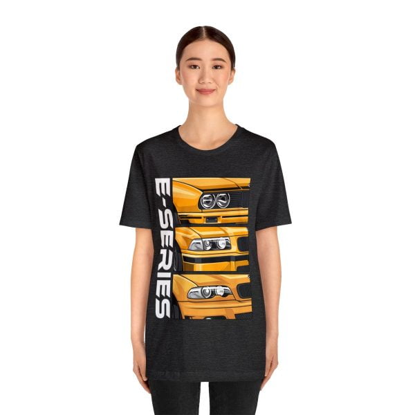 Yellow BMW E-Series Generations Unisex Jersey Short Sleeve Tee