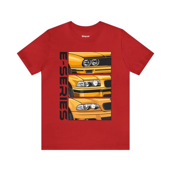 Yellow BMW E-Series Generations Unisex Jersey Short Sleeve Tee