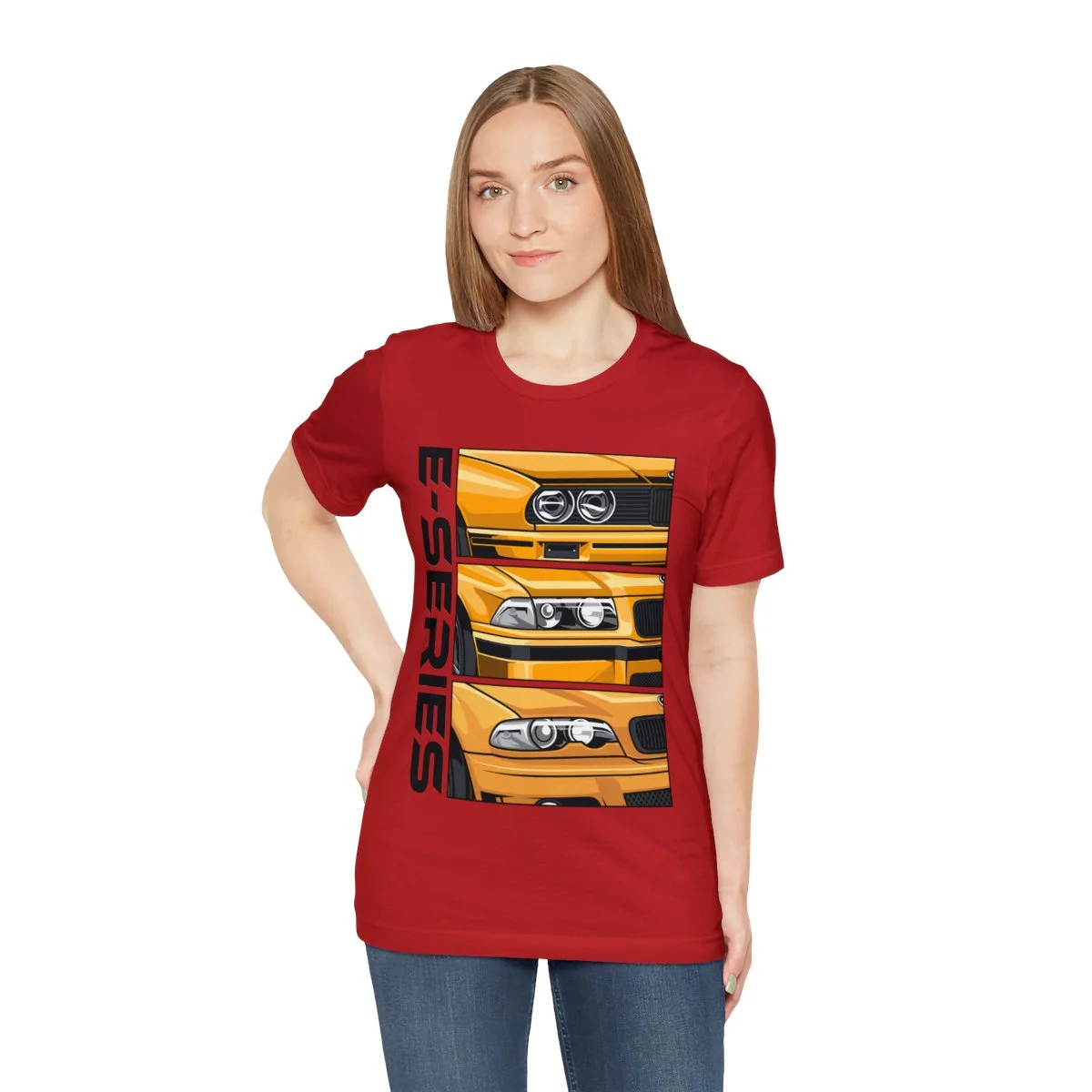 Yellow BMW E-Series Generations Unisex Jersey Short Sleeve Tee - Image 89