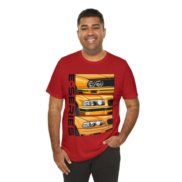 Yellow BMW E-Series Generations Unisex Jersey Short Sleeve Tee