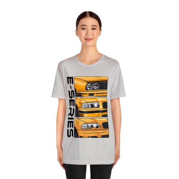 Yellow BMW E-Series Generations Unisex Jersey Short Sleeve Tee