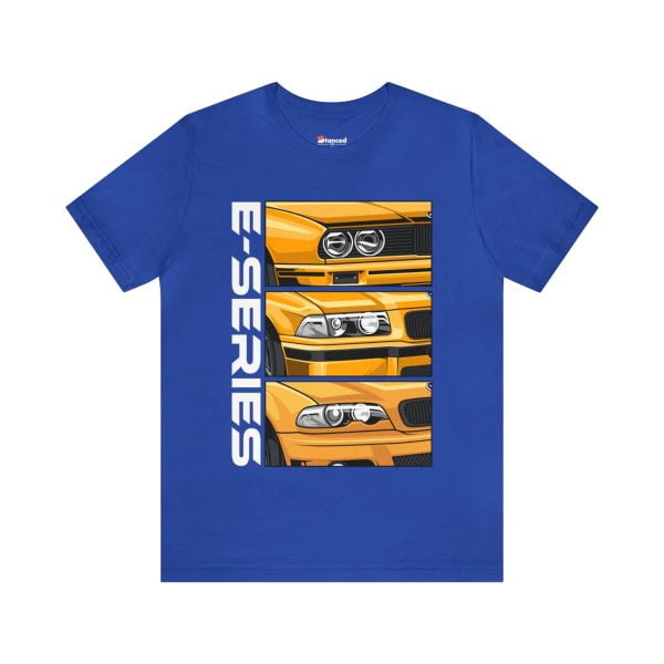 Yellow BMW E-Series Generations Unisex Jersey Short Sleeve Tee