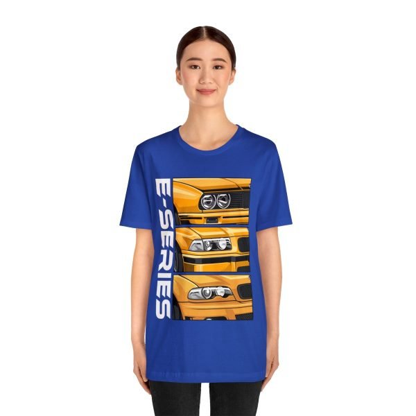 Yellow BMW E-Series Generations Unisex Jersey Short Sleeve Tee