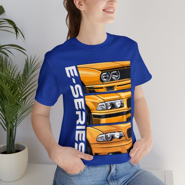 Yellow BMW E-Series Generations Unisex Jersey Short Sleeve Tee