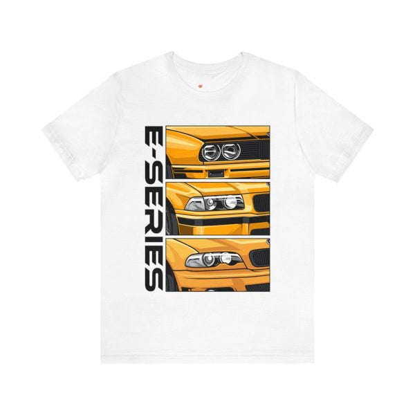 Yellow BMW E-Series Generations Unisex Jersey Short Sleeve Tee