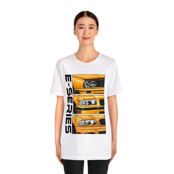 Yellow BMW E-Series Generations Unisex Jersey Short Sleeve Tee