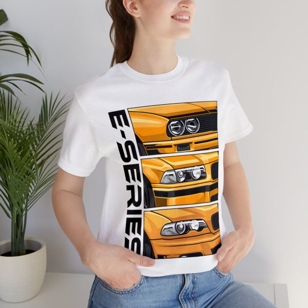 Yellow BMW E-Series Generations Unisex Jersey Short Sleeve Tee