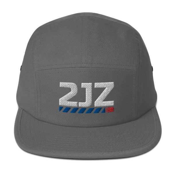 A grey 2JZ Five Panel Cap with white text.