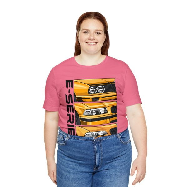 Yellow BMW E-Series Generations Unisex Jersey Short Sleeve Tee