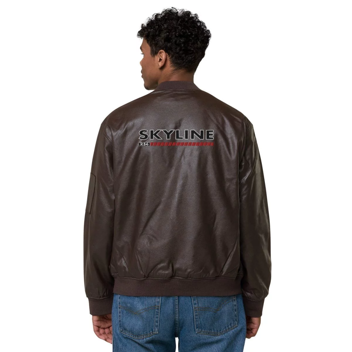 Nissan Skyline R34 Leather Bomber Jacket - Image 13