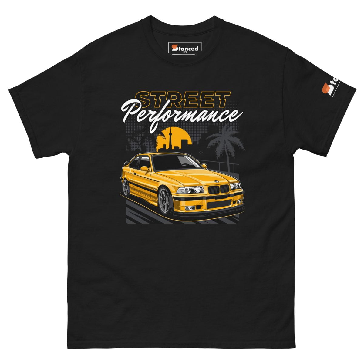 BMW E36 Men's classic tee "Street Performance" - Yellow Print