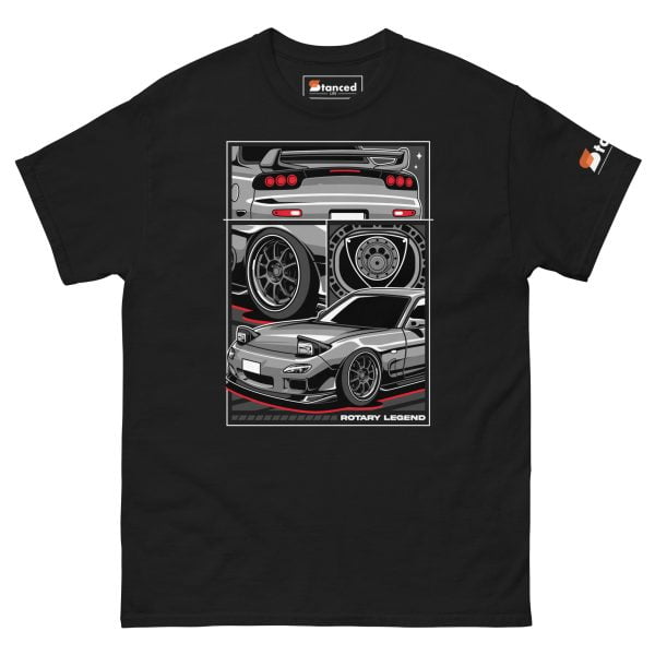 Mazda RX7 Car T-Shirt "Rotary Legend" - Men's