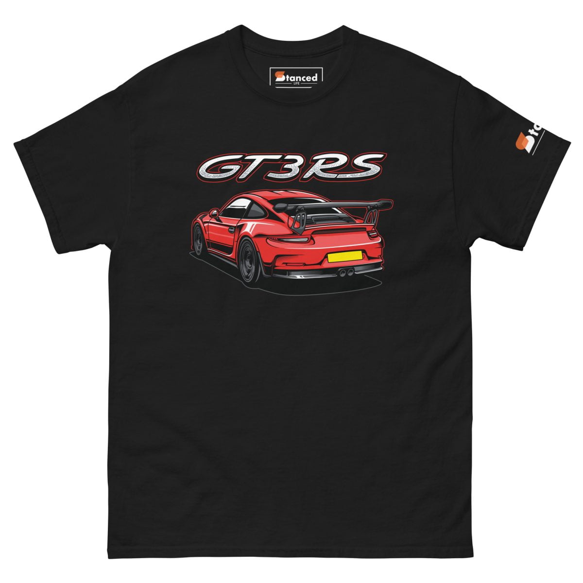 Porsche 911 GT3 RS Car Graphic T shirt Mens Classic black | StancedLife