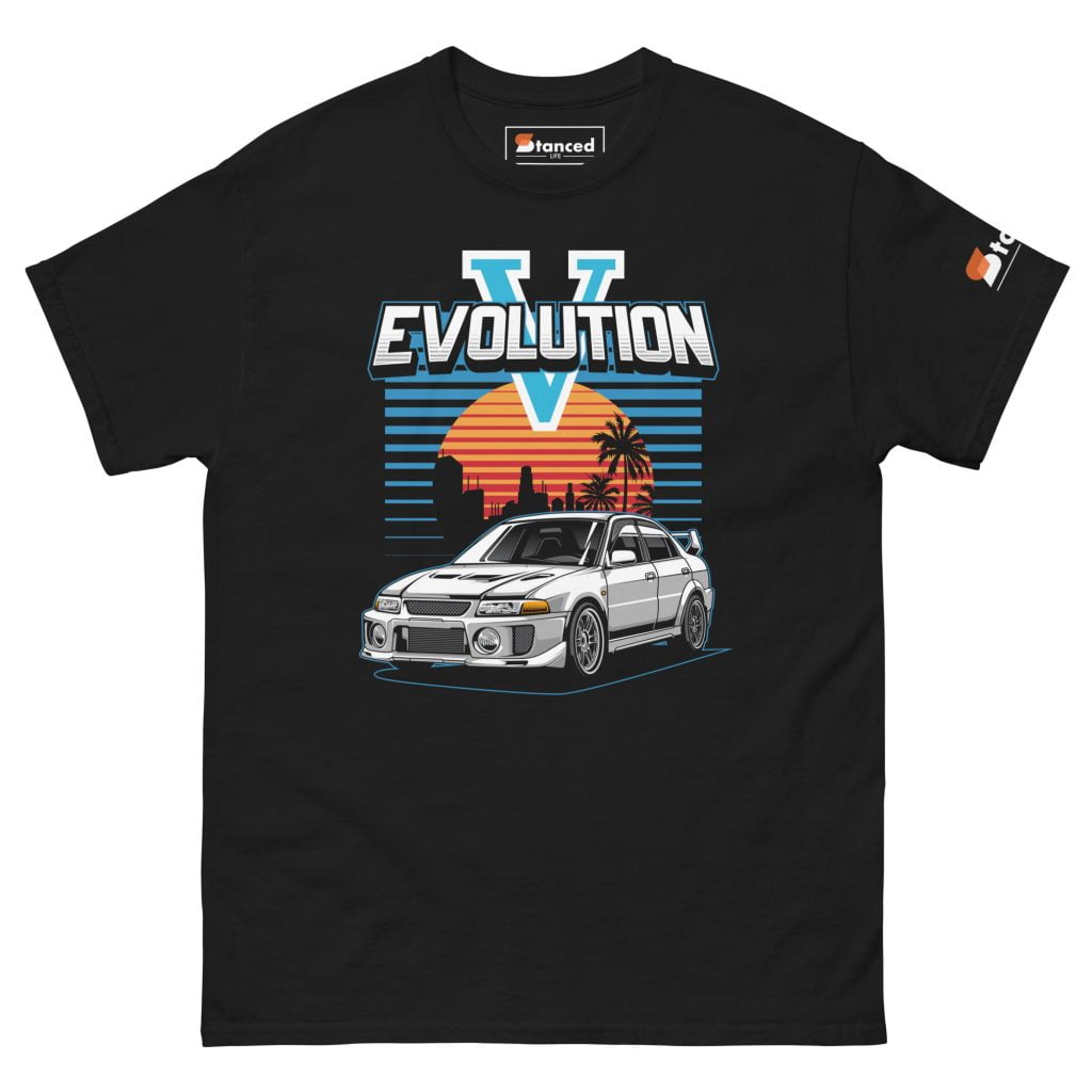 Men's classic Mitsubishi Lancer Evo V T-shirt.