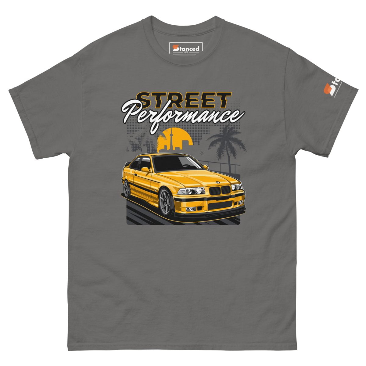 BMW E36 Men's classic tee "Street Performance" - Yellow Print - Image 36