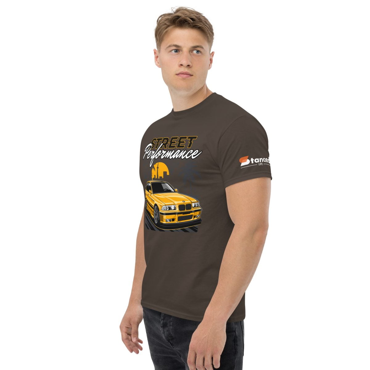 BMW E36 Men's classic tee "Street Performance" - Yellow Print - Image 19