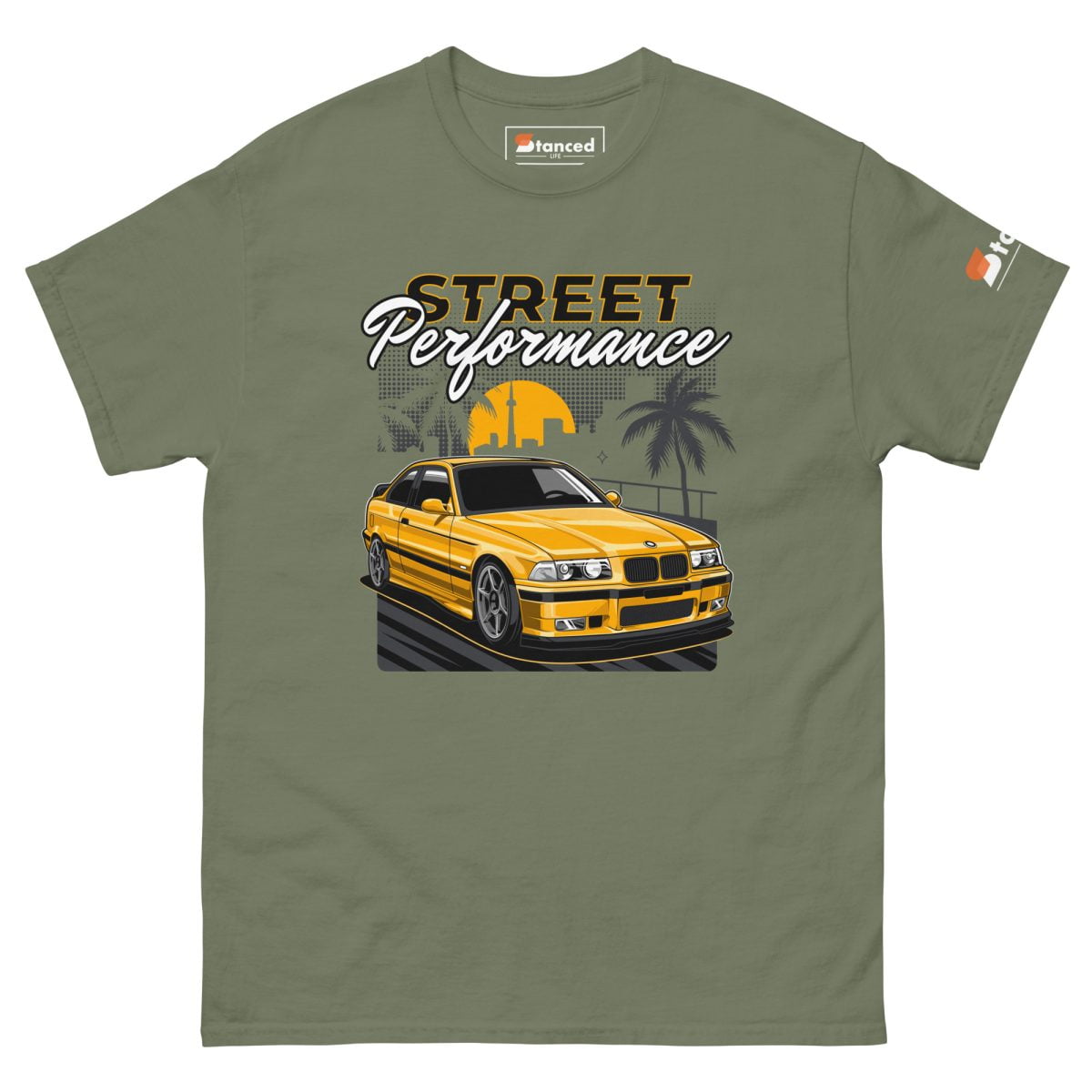 BMW E36 Men's classic tee "Street Performance" - Yellow Print - Image 37