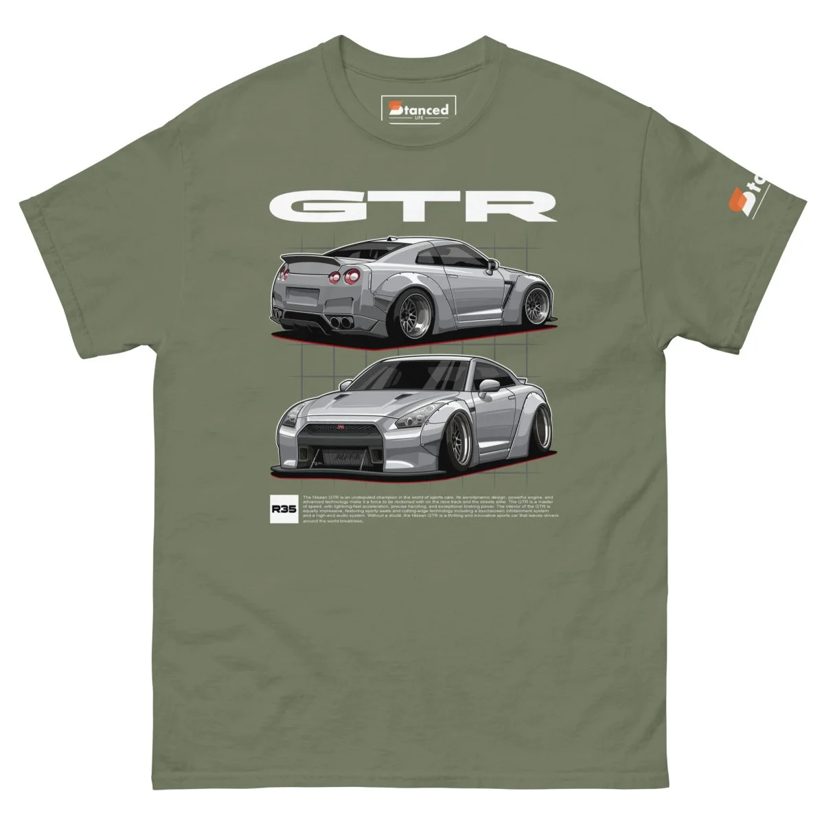 Nissan GTR R35 Men's Graphic T-shirt - Image 10