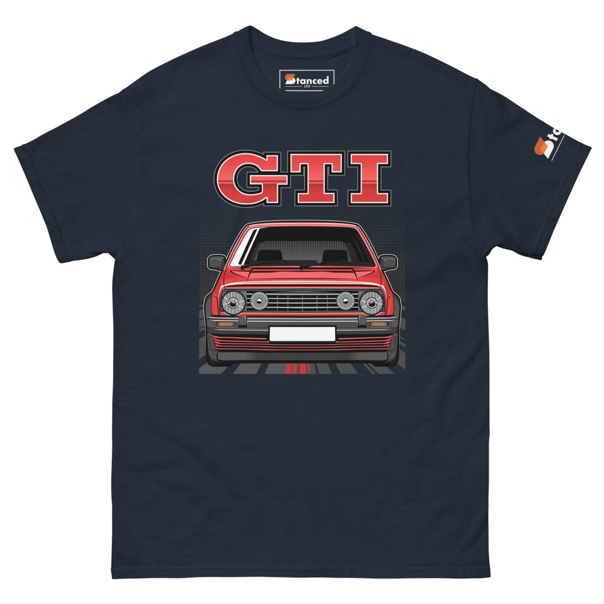 A Volkswagen Golf GTI Mk2 Mens Classic T shirt with the word gti on it | StancedLife