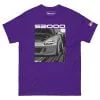 A purple Honda S2000 Men's Graphic T-shirt featuring the iconic S2000 design.