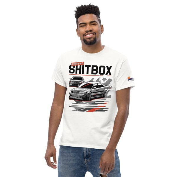 E36 BMW & JDM JZX100 Toyota Chaser Drifting Men's T-shirt "Certified Shitbox "