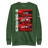 Unisex BMW 3 Series E30 E36 E40 premium sweatshirt in green.