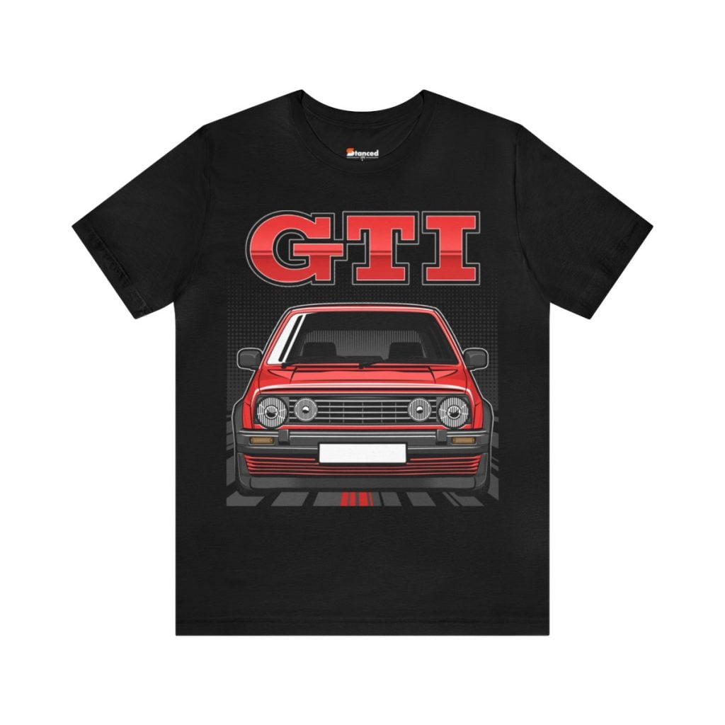 Volkswagen Golf Mk2 GTI T-shirt – Unisex Crewneck (Red Print)