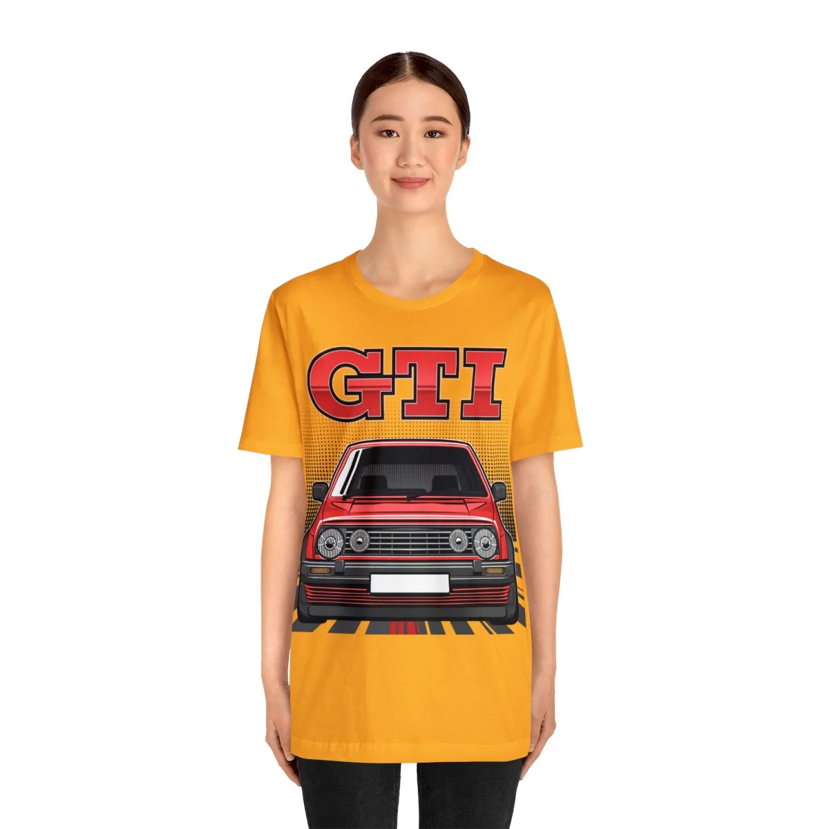 Volkswagen Golf Mk2 GTI T-shirt - Unisex Crewneck (Red Print) - Image 39