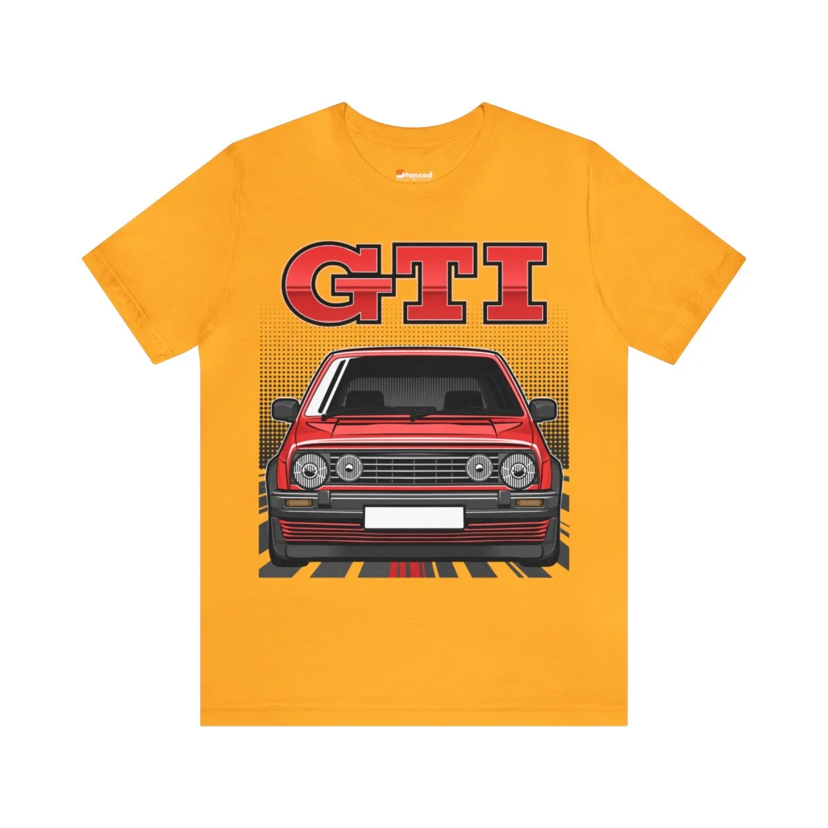 Volkswagen Golf Mk2 GTI T-shirt - Unisex Crewneck (Red Print) - Image 37