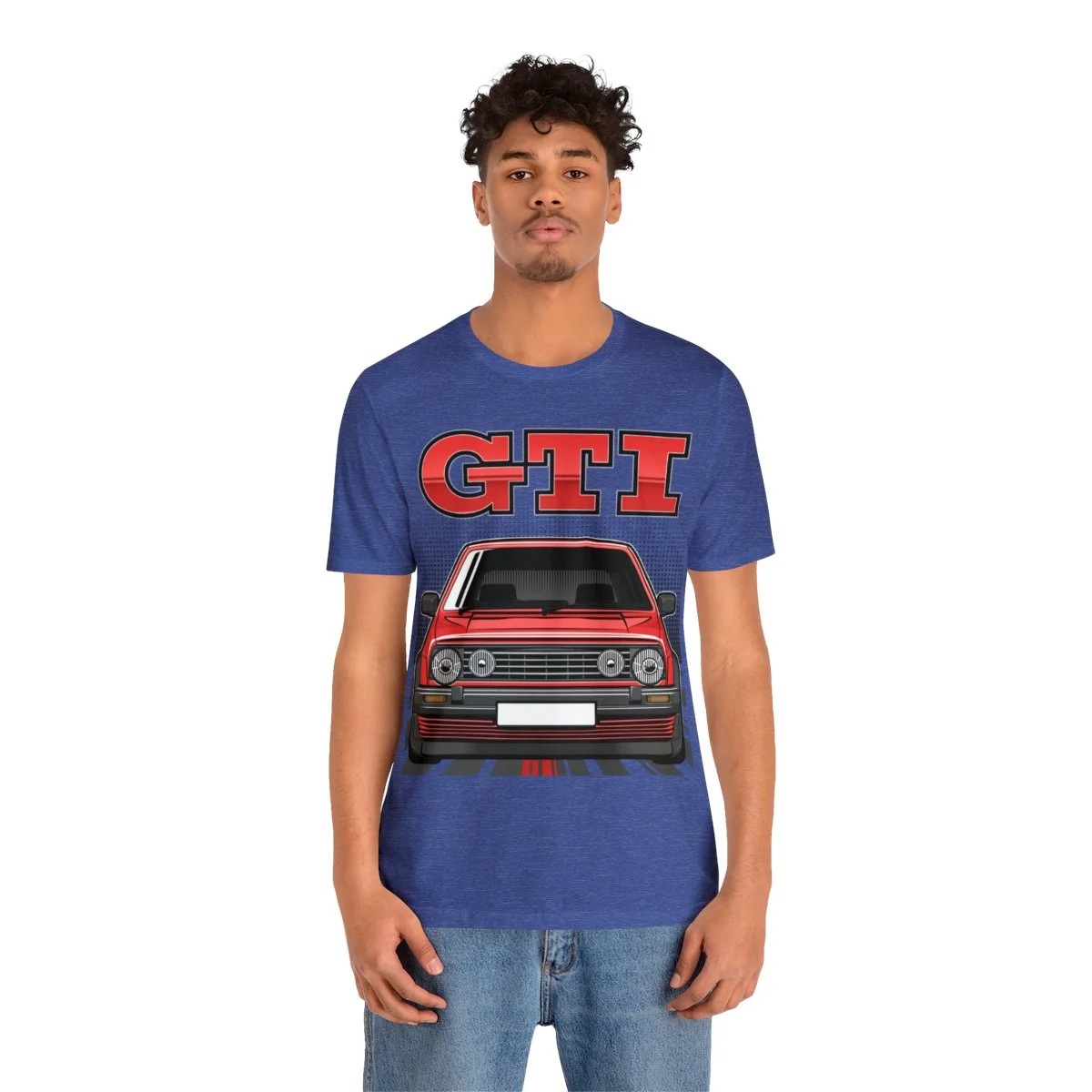 Volkswagen Golf Mk2 GTI T-shirt - Unisex Crewneck (Red Print) - Image 124