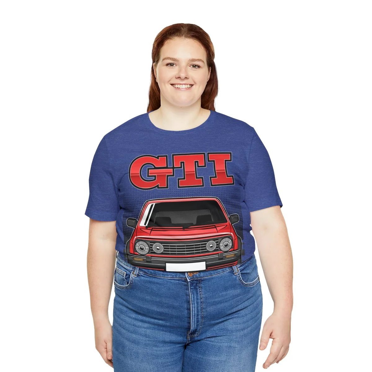 Volkswagen Golf Mk2 GTI T-shirt - Unisex Crewneck (Red Print) - Image 127