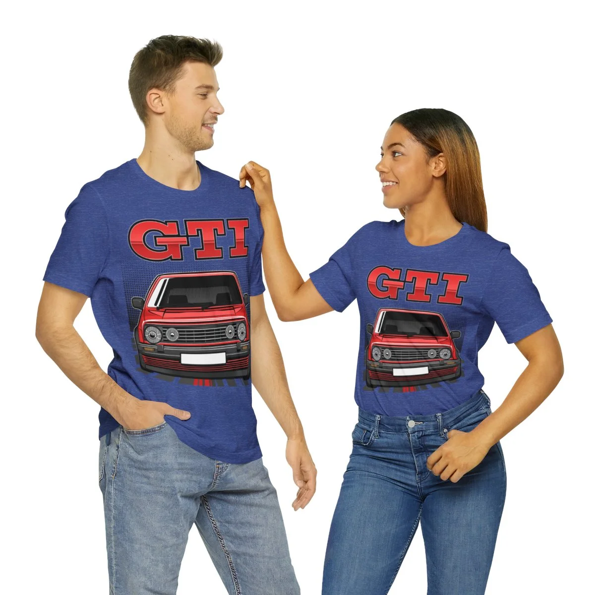 Volkswagen Golf Mk2 GTI T-shirt - Unisex Crewneck (Red Print) - Image 130