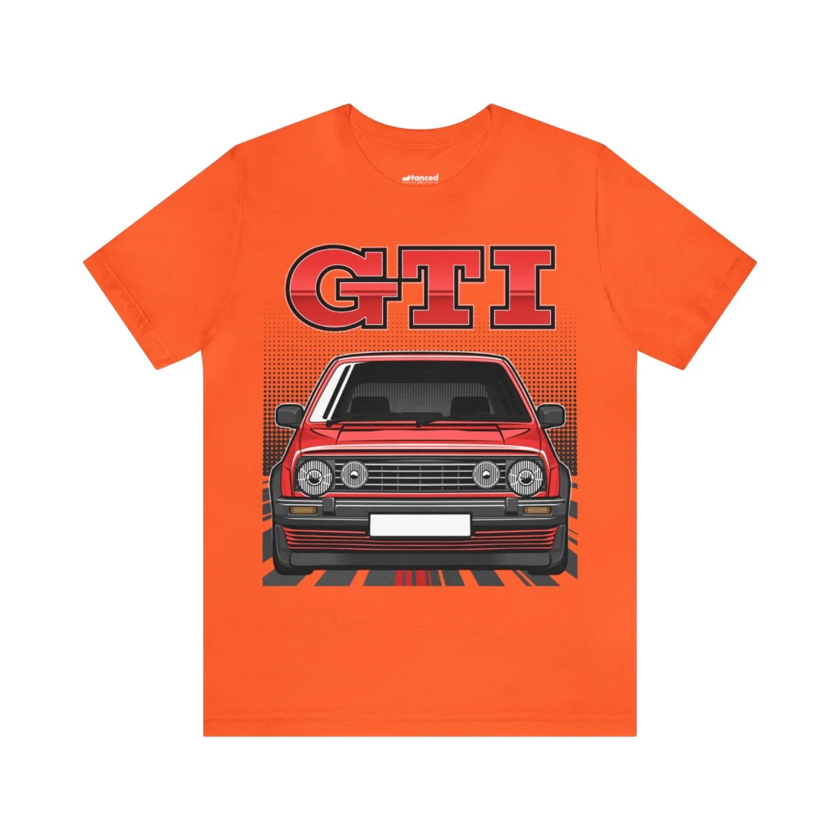 Volkswagen Golf Mk2 GTI T-shirt - Unisex Crewneck (Red Print) - Image 13