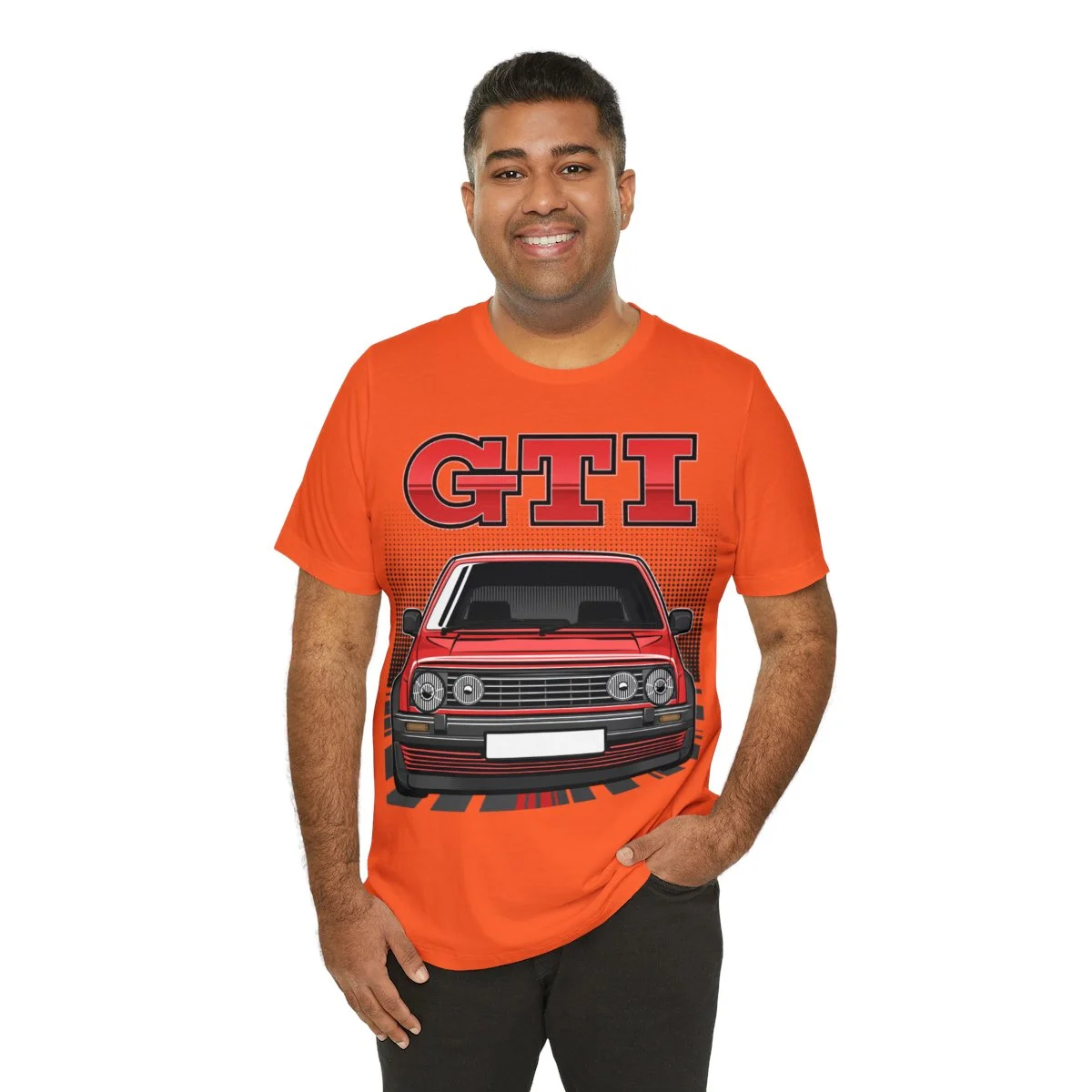 Volkswagen Golf Mk2 GTI T-shirt - Unisex Crewneck (Red Print) - Image 20