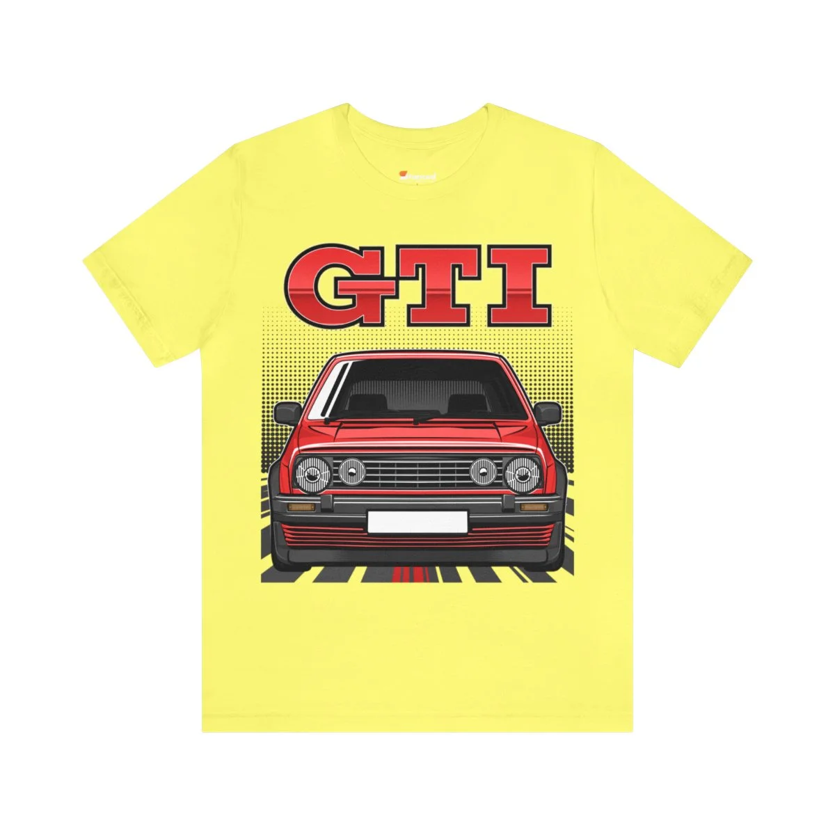 Volkswagen Golf Mk2 GTI T-shirt - Unisex Crewneck (Red Print) - Image 49