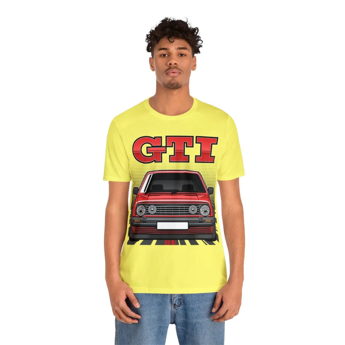 Volkswagen Golf Mk2 GTI T-shirt - Unisex Crewneck (Red Print) - Image 52