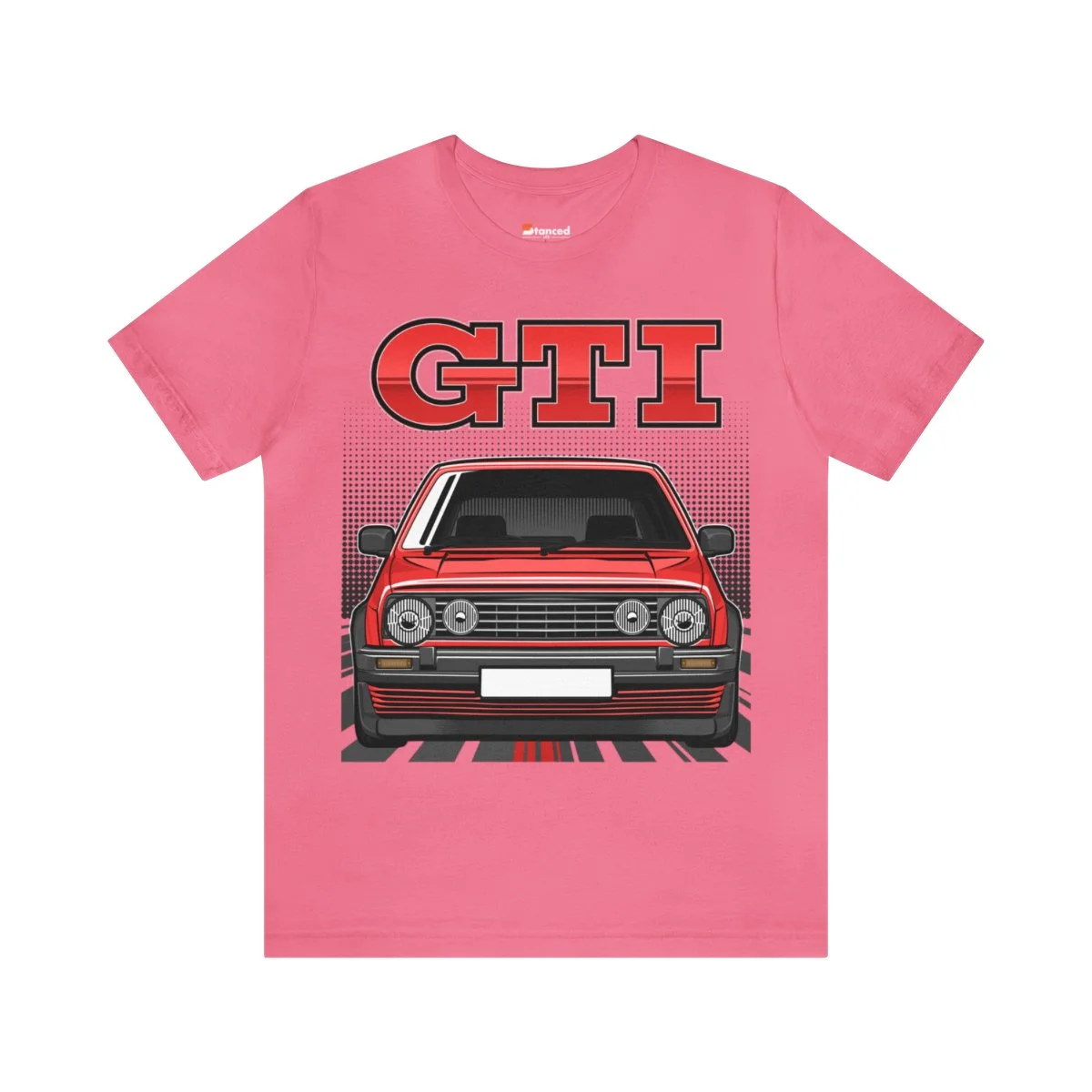 Volkswagen Golf Mk2 GTI T-shirt - Unisex Crewneck (Red Print) - Image 157