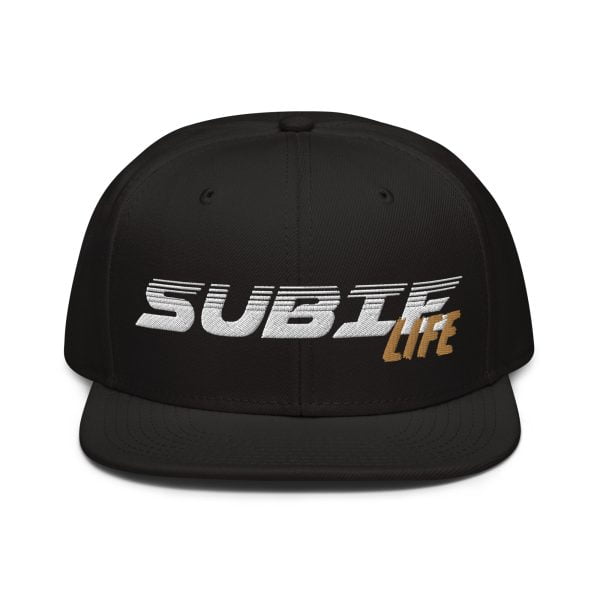 A Subaru WRX Snapback Hat "Subie Life" adorned with the words "subie life" - perfect for Subaru WRX enthusiasts.