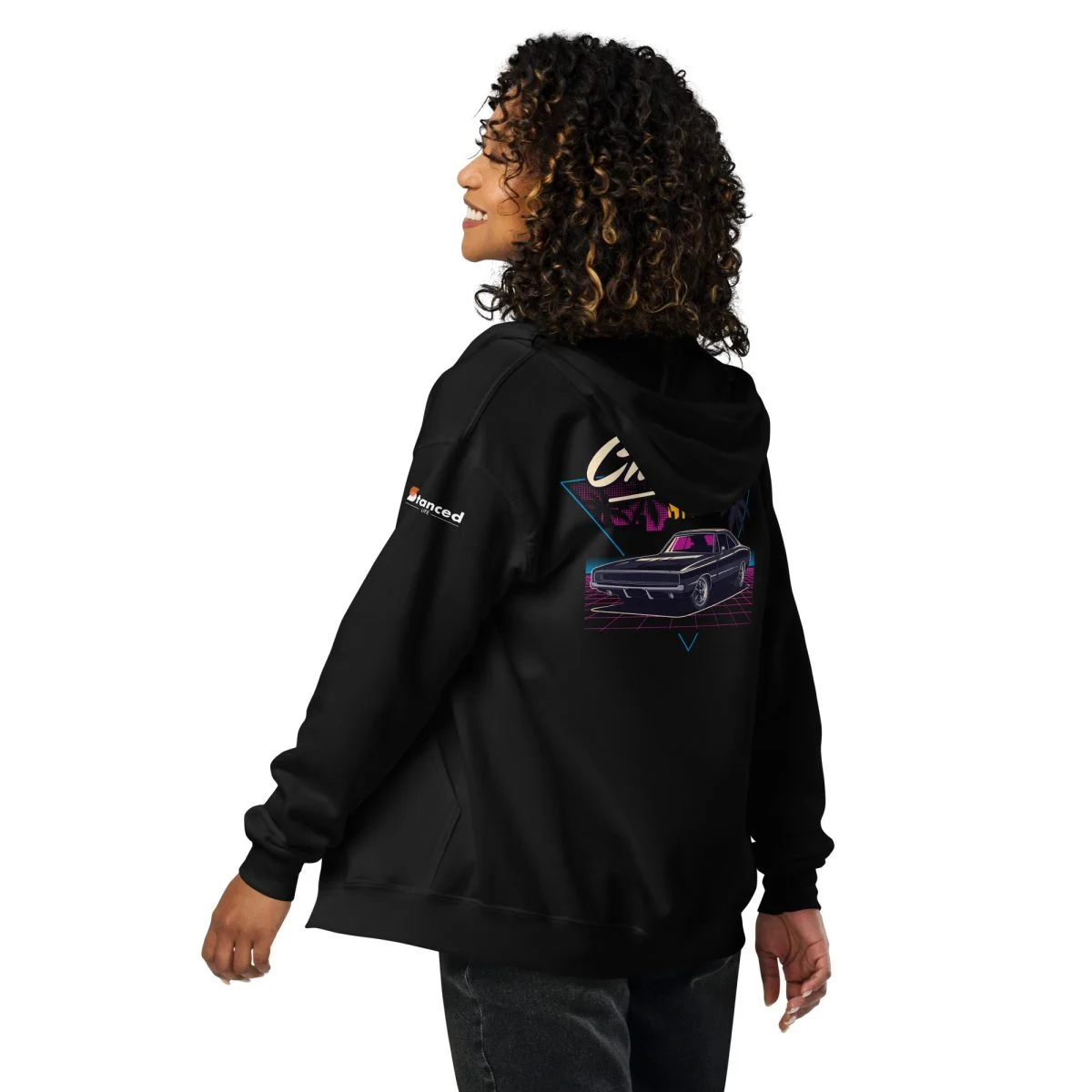1970 Dodge Charger Unisex Zip Hoodie - Heavy Blend - Image 6