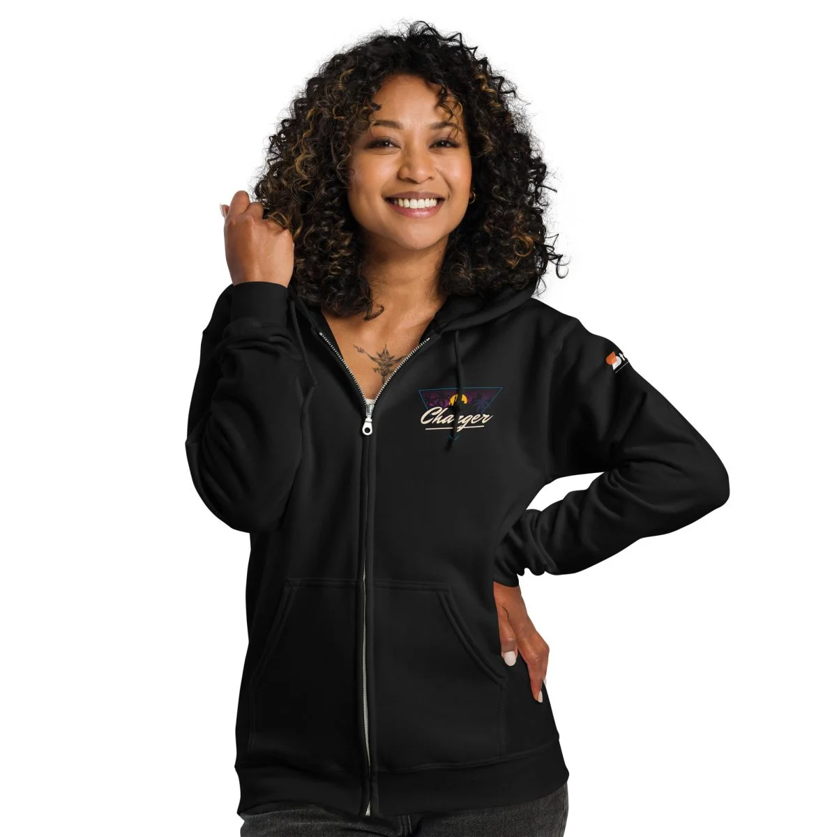 1970 Dodge Charger Unisex Zip Hoodie - Heavy Blend - Image 2